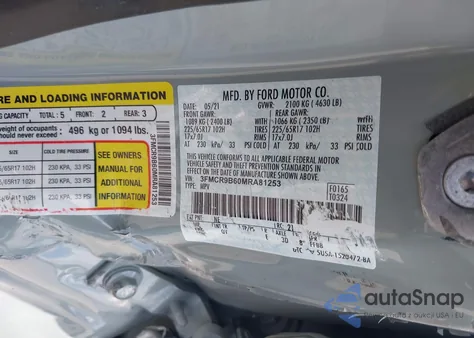 2021 Ford Bronco Sport Big Bend from USA, damaged, VIN 3FMCR9B60MRA81253